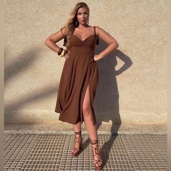 House of CB Alicia Cocoa Midi Sundress - Picture 5 of 7